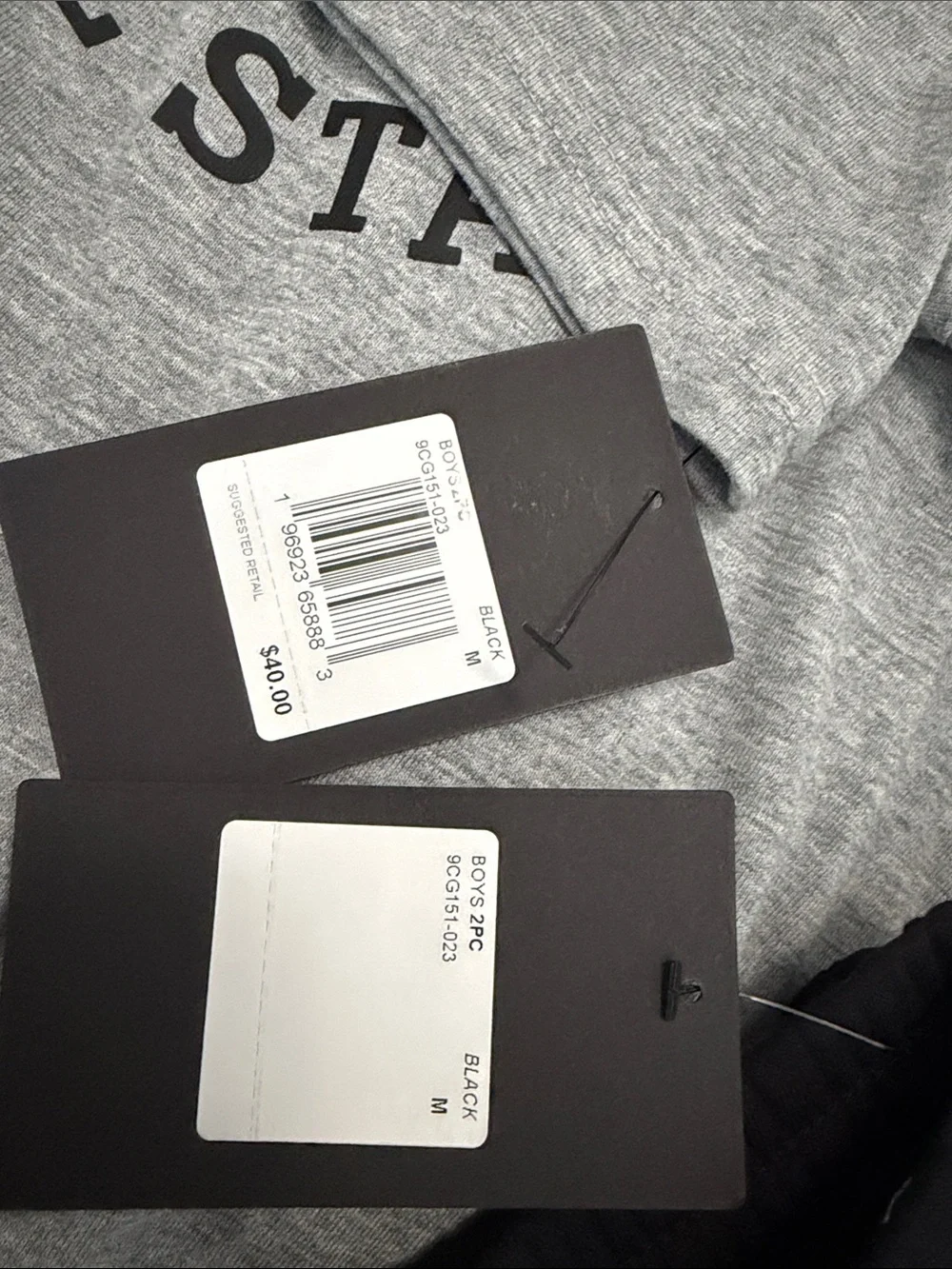 Converse Kids Gray Tee & Black Joggers with Red Star Logo